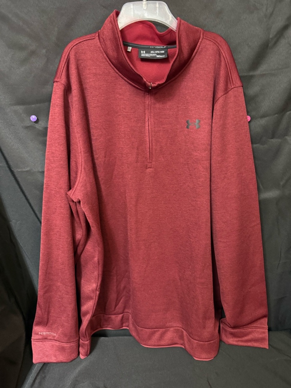 Under Armour Men's Maroon Quarter-Zip Pullover Sweatshirt
